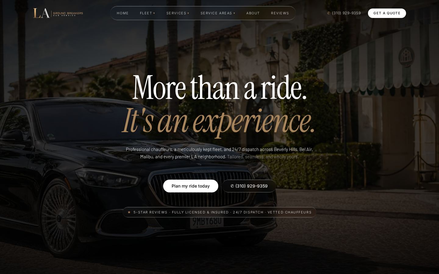 LA Groundbreakers website built by Webders